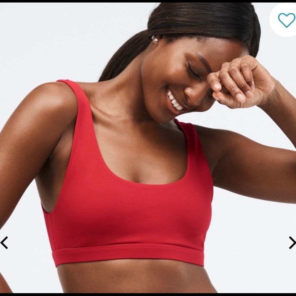 Fabletics Lola Low-Impact Sports Bra Red Peachy Soft Athleisure Womens Size M 8